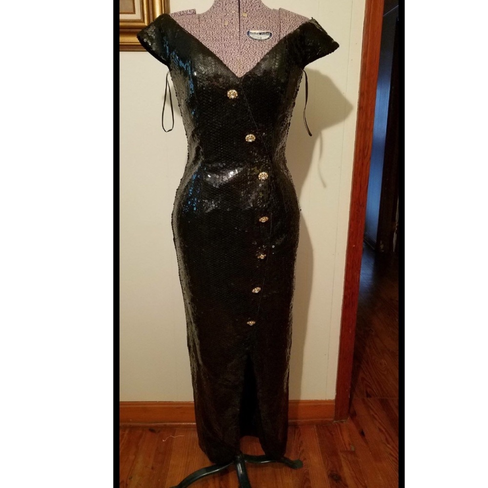 True Vintage, Lillie Rubin, Black Sequin Dress VLV